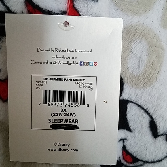 Disney Womens Plus 3X Sleep, Lounge, Pajama Pants - Picture 5 of 8